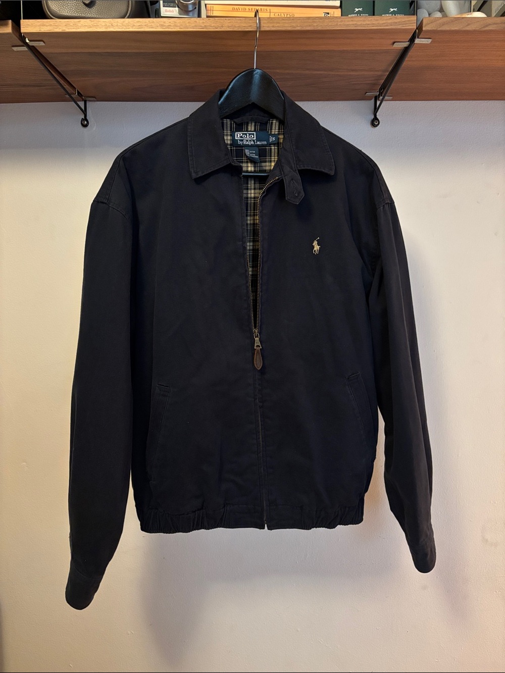 VINTAGE Polo by Ralph Lauren Navy Zip-Up Utility Jacket with Logo